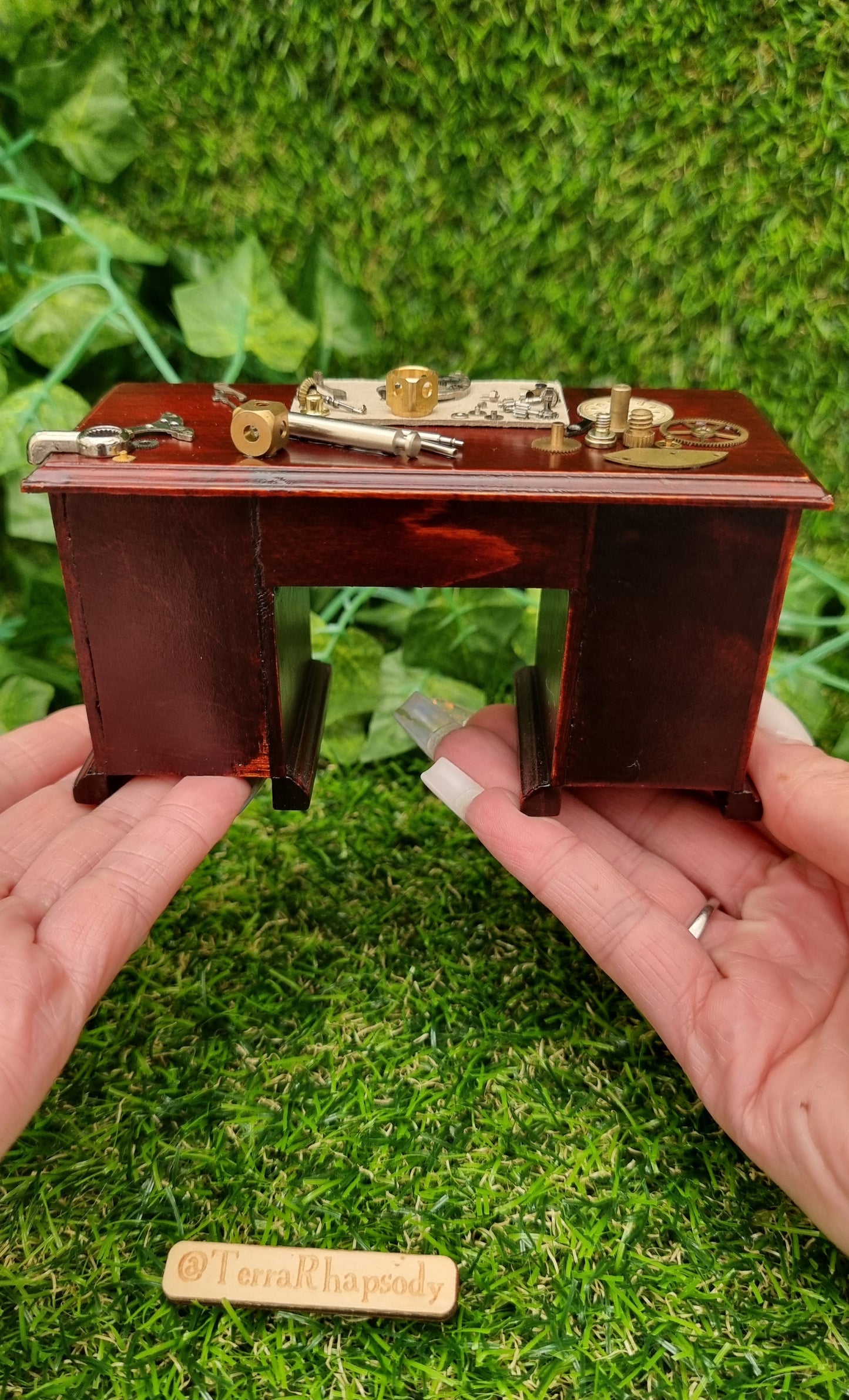 Miniature clock makers bench 1:12 scale handmade dollhouse miniature engineers work bench